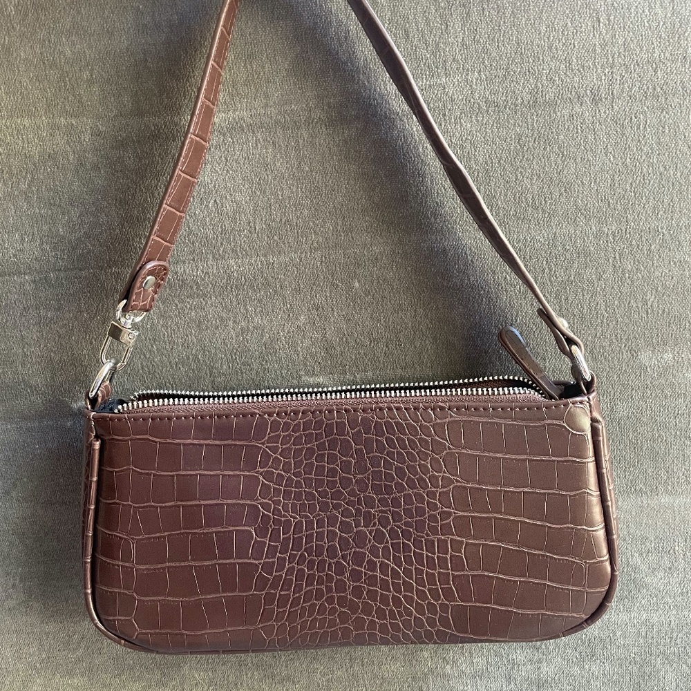 Brown crocodile Shoulder bag